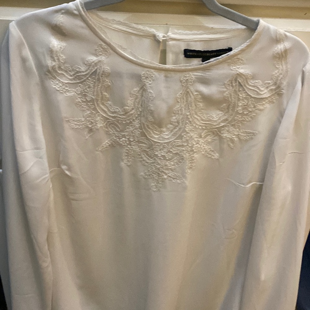 NWT White House Black Market cream blouse